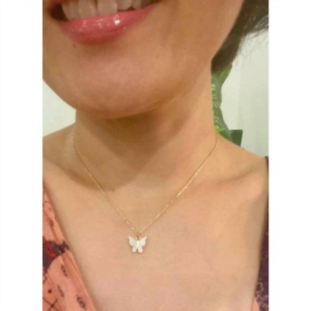 NEW ELLISON+YOUNG women's beauty of nature butterfly charm necklace in gold